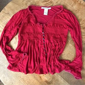 American rag red blouse size medium